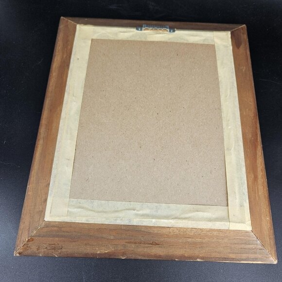 Vintage Lucille Cole Rural Landscape Drawing Framed Art Trees Cabin Signed 14x12 - Picture 6 of 11